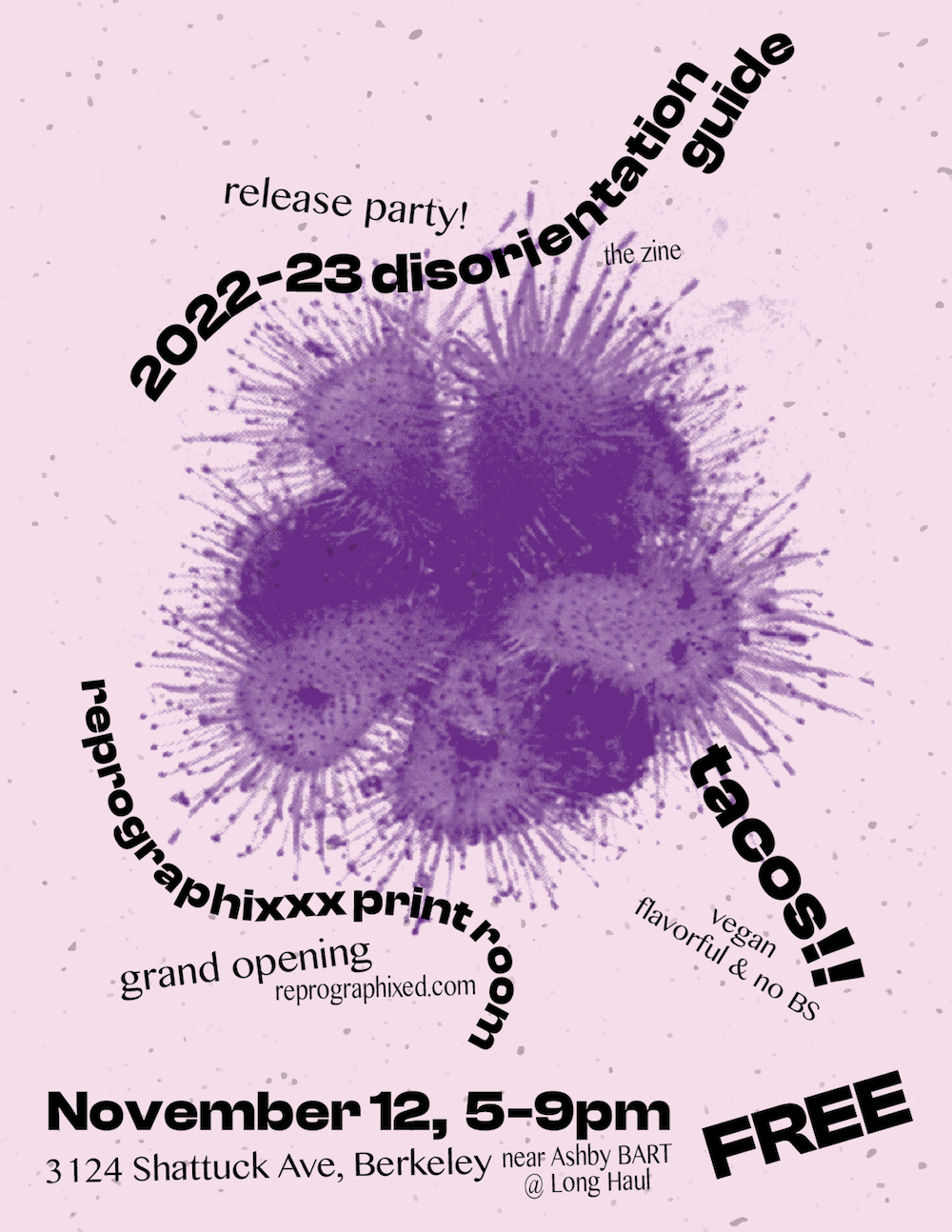 Event flyer for disorientation party